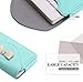 FYY 100% Handmade Premium Leather Business Name Card Case Universal Card Holder with Magnetic Closure (Hold 30 pics of Cards) Mint Green
