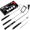 Preciva 5PCS Magnetic Telescoping Pick-up Tool Kit with 15lb and 1lb Pick Up Rod, Round and Square 360 Swivel Adjustable…