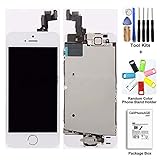 cellphoneage®LCD Display White For iPhone 5S + Digitizer Touch Screen Replacement + Camera FaceTime and Home Button Pre-Installed + Free tools