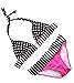 Niveltm Sexy Boho 2pcs Bikini Set Polka Dots Striped Halterneck Swimwear,Black,Small
