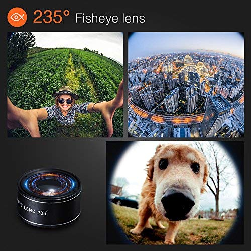 Cell Phone Camera Lens Kit,6 in 1 Universal 12x Zoom Telephoto Lens+0.62x Wide Angle &20x Macro Lenses+235° Fisheye Lens +Starburst Lens +CPL + Phone Holder + Tripod for iPhone X/8/7/6/6s plus Samsung Android & Most Smartphone