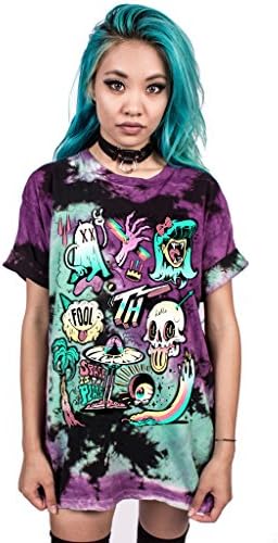 AISKLY Summer Fashion Women Casual T Shirt Punk Sleeve Printed Couple Tops