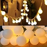 50 LED Globe Fairy Lights, 16 Feet Battery Operated Globe String Lights Starry Lights for Home Party Birthday Garden Festival Wedding Indoor Outdoor Use (Battery Powered)