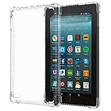MoKo Case for All-New Amazon Fire 7 Tablet (7th Generation, 2017 Release Only) - CLEAR GRIP Shockproof Soft Flexible Transparent TPU Skin Bumper Back Cover Protector for Fire 7, CLEAR