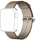 SELLERS360 Nylon Watch Woven Band Replacement Strap for Apple watch band Series 1 Series 2 iwatch (Toasted Coffee/Caramel 42mm)