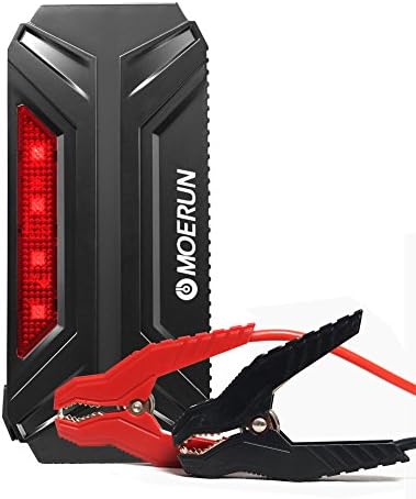 800A Peak 18000mAh Portable Car Jump Starter (Up to 6.5L Gas or 5.2L Diesel Engine) Auto Battery Booster Power Pack Phone Power Bank with Smart Jumper Cables, LED Flashlight