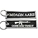 BASTION Embroidered Keychain (Molon Labe, Black) | Tag Key Ring for Car Motorcycles Bike SUV Truck ATV | Come and Take It |Tactical Key Chain Ideal for Backpack Luggage Men’s Novelty