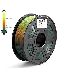 Zi Rui   Filamento PLA 3D para impresora, tri cambio de color con temperatura, negro a rojo y amarillo, 0.069 in (+   0.001 in), 2.2 lbs