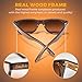 cloudfield Wood Frame Sunglasses for Men and Women with 9-Layer Polarized Lenses and Double Layer of UV Blocking Coating