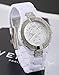 GUESS Women's W13564L1 White Plastic Band And Case Gem Accents Watch