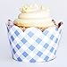 Red Checkered Cupcake Wrappers, Vintage Baby Blue Gingham, Picnic Red Checked, Confetti Couture Party Supplies, 36 Wraps