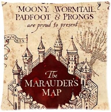 Ur pillowcase Harry Potter The Marauder's Map Hogwarts Castle Custom Design Pillowcase Throw Pillow Cushion Case Cover Two Sides Printed 18x18 Inches