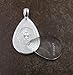 12 Deannassupplyshop 20X30mm teardrop oval Pendant Trays with glass Silver 20X30mm - Pendant Blanks Cameo Bezel Settings Photo Jewelry - Custom Jewelry Making