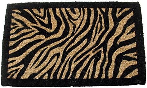 18-Inch x 30-Inch PVC Backed Coir Doormat, Zebra