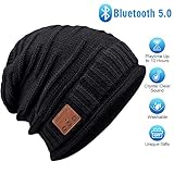 Bluetooth Beanie, Gifts for Man, Bluetooth hat Fashion Winter Hats Built-in Stereo Speaker Unique Christmas Tech Gag Gifts for Men/Women/Teen Boys/Teen Girls (Black)