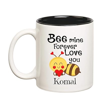 Buy Huppme Love You Komal Bee Mine Forever Mug 350 Ml Inner