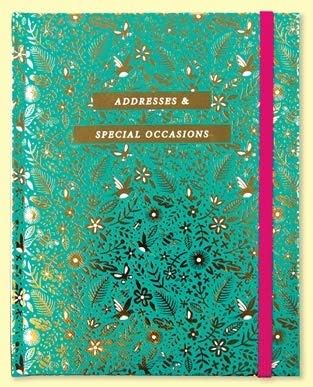 Rachel Ellen Teal and Gold Floral Addresses and Special Occasions Book