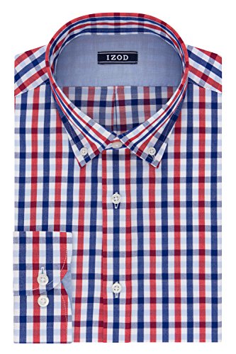 Izod men s slim fit tattersall buttondown collar dress …