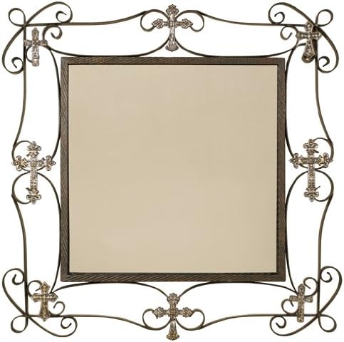 Oil Rubbed Bronze Square Cross Accents Wall Mirror
