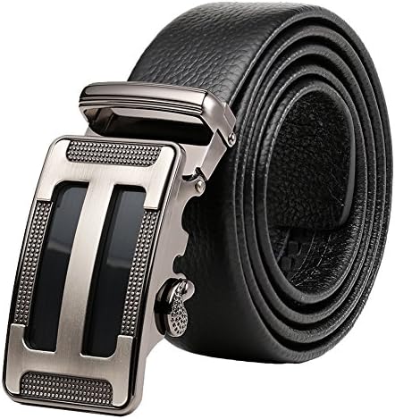 IGOBLIN Men Business Casual H Word Buckle Sliding Buckle Automatic Ratchet Belt