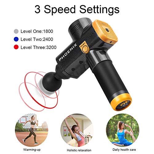 Massage Gun, Hand Held Deep Tissue Muscle Massager, Cordless Percussion Massager, Professional Personal Massage Device, Percussion Massage Device Featuring Quiet Glide Technology, [Upgrade] - Thumbnail 2