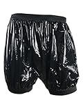 Haian Adult Incontinence Pull-on Plastic Comfort Pants (Medium, Shiny Black)