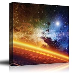 Colorful Rainbow Galaxy with Millions of Stars - Canvas Art Home Art - 12x12 inches