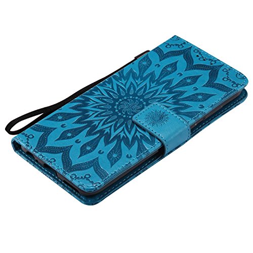 Case Huawei Mate 10 Lite, Bear Village Leather Case Inner Stand Function Card Slot Flip Cover, Flip Phone Protective Case for Huawei Mate 10 Lite (#6 Blue)