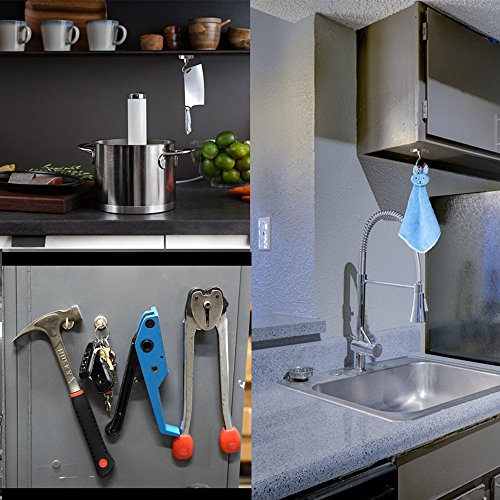 Magnetic Hooks, OUHL Powerful 40LB/10LB Heavy Duty Magnet Hook Hanging Keys Tools,Perfect for Kitchen Garage Home Work Office Space (2 Piece D25 + 2 Piece D16) - Thumbnail 4