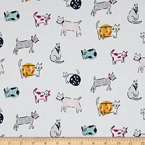 Cat Fabric - The Cat's Meow - Tossed Cats - 100% Cotton - By the Yard