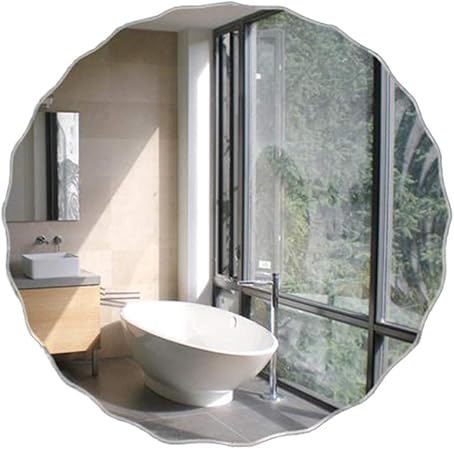 Espejo De Tocador Para Baño Sin Marco, Baño Montado En La Pared Redondo