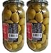 Tassos Double Stuffed Jalapeno-garlic Super Mammoth Greek Olives, 35.27 Oz ( 2 JARS )