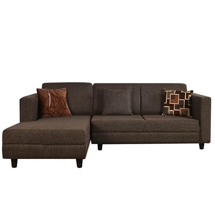 FabHomeDecor Furny Calista 5 Seater LHS Sectional Sofa (Coffee Brown)