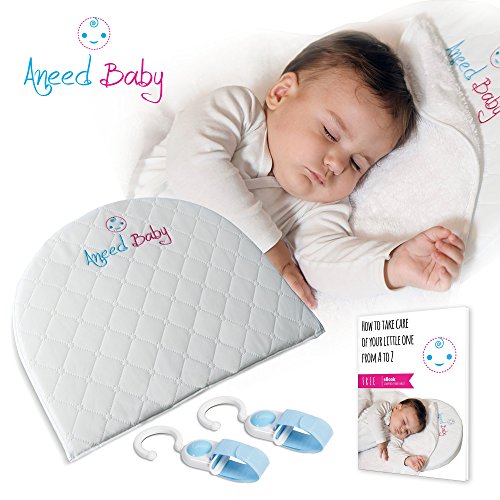 Bassinet Wedge - Crib Wedge for Baby Reflux - Infant Pillow with Waterproof Cover - Baby Pillow for Newborn Reflux and Nasal Congestion Reducer - Hypoallergenic Baby Wedge - Incline Crib Pillow