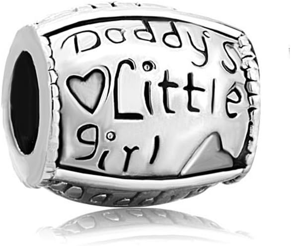 Isajewelry Daddy's Little Girl Charm 925 Silver Love Heart Charm Cheap Sale Fit Pandora Charm Bracelets