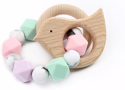 silicone rattle with removable ball