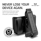 Ghostek Universal Holster with Belt Clip for Cell Phones & Cases | Fits iPhone X XR XS Max XI, Galaxy S9 S10 S10e S10 Plus Note 9 10, Otterbox, LifeProof, Casemate, Spigen, UAG, FRE, Defender (Black)