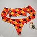 tengweng Women Fashion Halter Two Piece Push up Candy Color Bikini Set Padded Swimsuit Orange