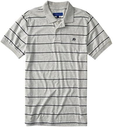 Aeropostale Men's A87 Thin Stripe Jersey Polo 3XL Lt HTHR Grey