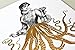 Gold Foil Art Print - Victorian Octopus Lady With Gold Foil Tentacles 8x10 inches