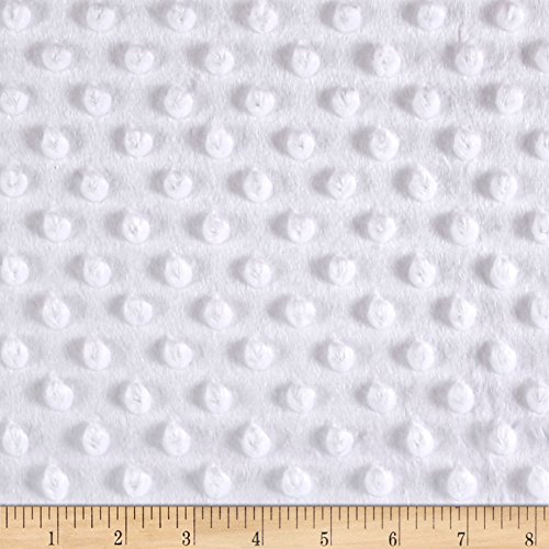 Minky Plush Dot Snow White Fabric By The Yard