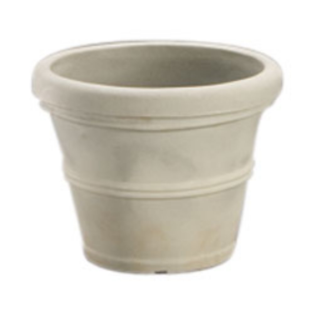 Crescent GardenBrunello Classic Rolled Rim Planter Pot, Indoor/Outdoor Weather-Safe Round Plant Pot, 20'' (Weathered Concrete)