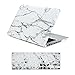 TOP CASE - 2 in 1 Signature Bundle White Marble Rubberized Hard Case and Keyboard Cover Compatible Old Generation MacBook Pro 13