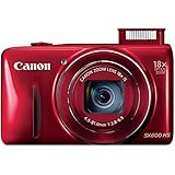 Canon PowerShot SX600 HS 16MP Digital Camera - Wi-Fi Enabled (Red)