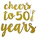 FECEDY Glittery Gold Cheers to 50 Years Banner for 50th Birthday Decorations