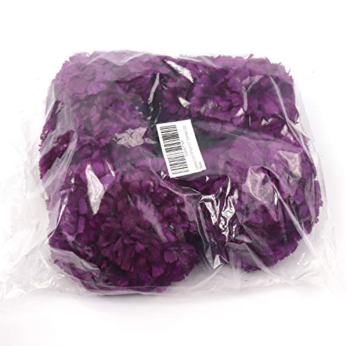 Larksilk Purple Silk Carnation Picks, Artificial Flowers for Weddings, Decorations, DIY Decor, 50 Count Bulk, 3.5" Carnation Heads with 5" Stems