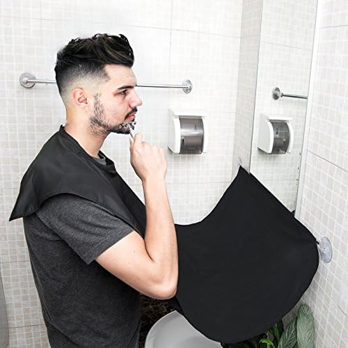 Beard Bib, TASEYAR Beard Cape Shaving Catcher with 2 Suction Cups to Mirror for Men Shaving Grooming Trimming Hair Clippings, Perfect Gift for Men