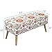 Otto & Ben Mid Century Ottoman with EASY LIFT Top, Upholstered Shoe Ottomans Seats for Entryway and Bedroom, Retro Floral