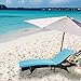 Peachtree Press Inc Peach Tree Outdoor Patio PE Rattan Wicker Adjustable Chaise Lounge Chair w/Blue