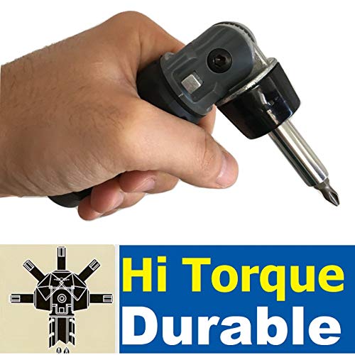 10 in 1 Impact Multibit ADJUSTABLE ANGLE RATCHETING SCREWDRIVER SET Power Torque Grade Reversible Ratchet NONSLIP Big Rubber Handle Grip for Oily Hand Work Compact Portable Multi Bit Phillips Hex Torx - Thumbnail 3